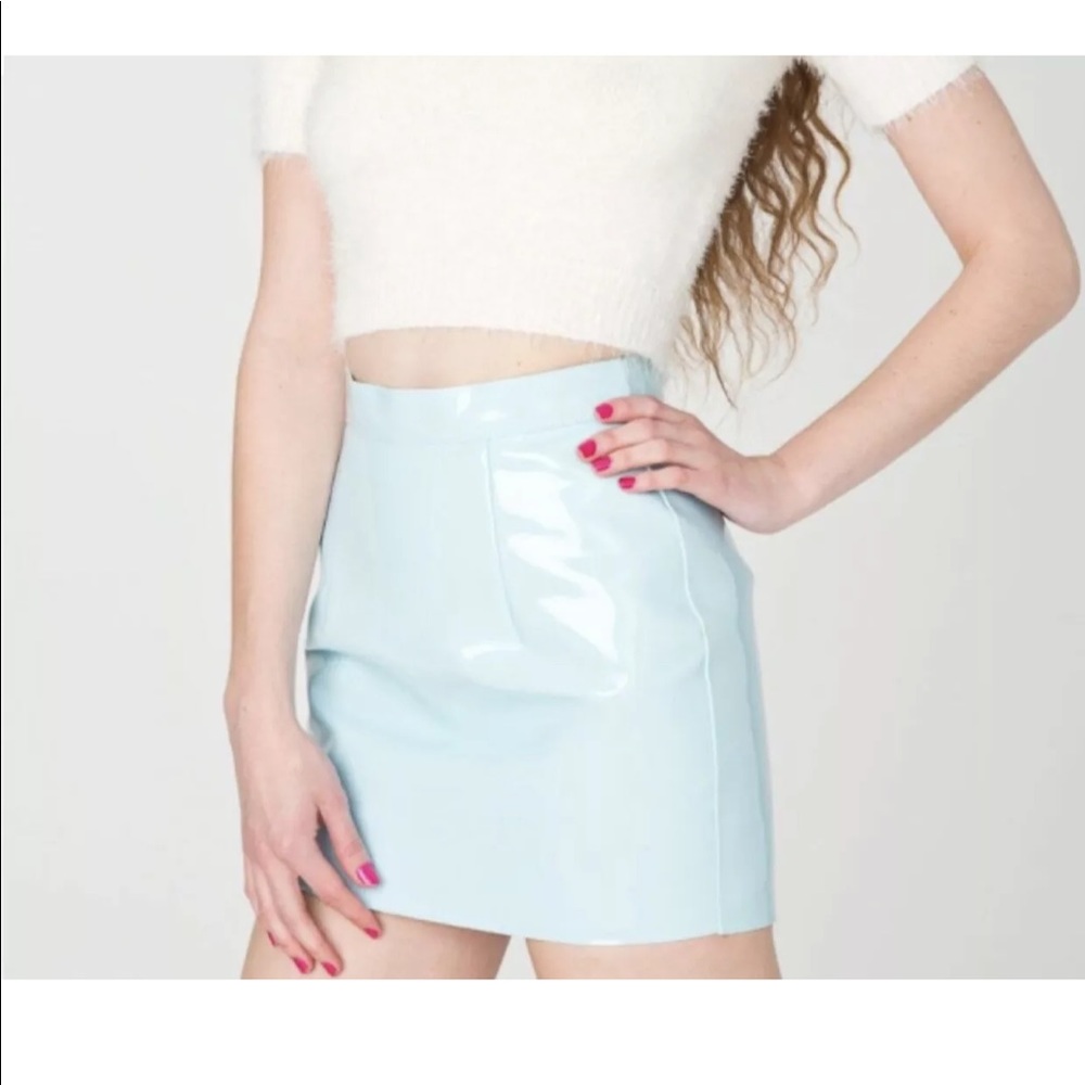 New American Apparel BABY BLUE Mini Skirt